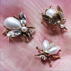 Three Pearly Bee Pins